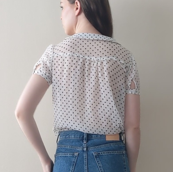 Sheer Polka Dot Blouse - Picture 2 of 4